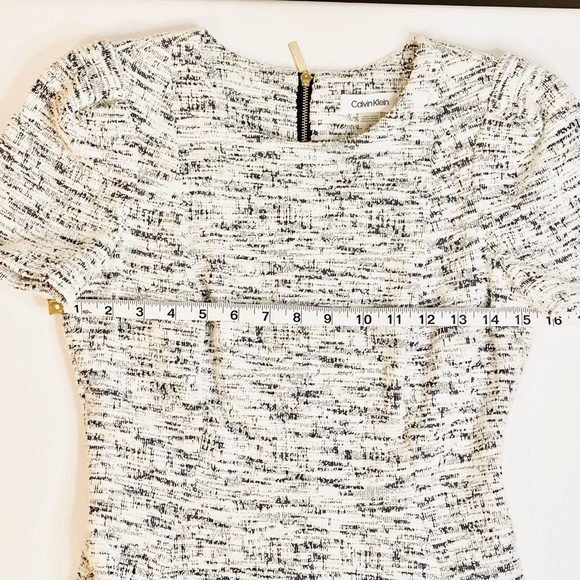 Calvin Klein Tweed Shift Dress | Black & White | Size 4 - Picture 6 of 10